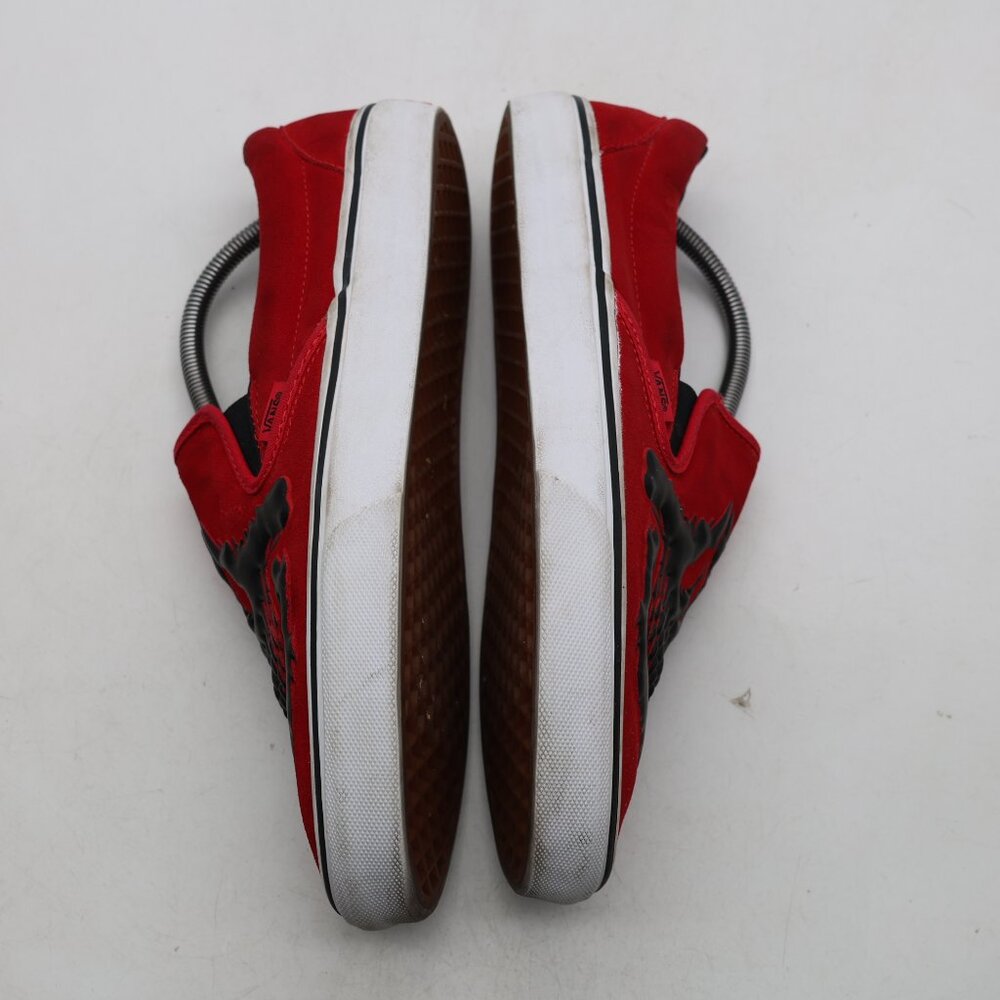 Vans Classic Slip On Jawbones Men's Size 10 Black Red Athletic Sneakers - Picture 8 of 9